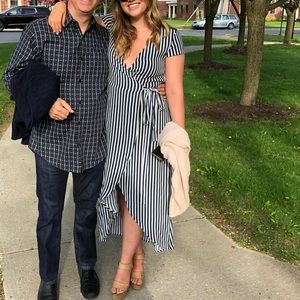 & Other Stories Blue and White Wrap Dress